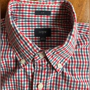J. Crew Men's Vibrant Plaid Button-Down Shirt, L-T, Slim
